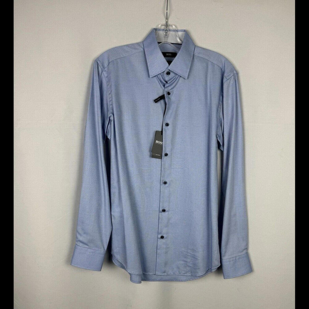 Hugo Boss H Joe Kent Regular Fit Dress Shirt Pastel Blue Size 38 S, 15